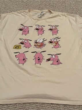 Cartoon Network Courage The Cowardly dog Men’s XXL 2XL T-shirt Cotton